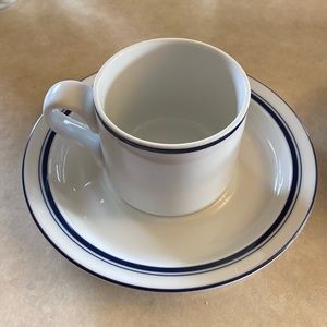 Dansk Christianshavn Blue Bistro one flat cup and saucer🌼🌿